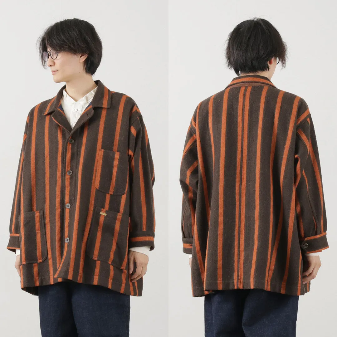 SLOW HANDS / Old School Stripe Loose Fit Coverall Coat