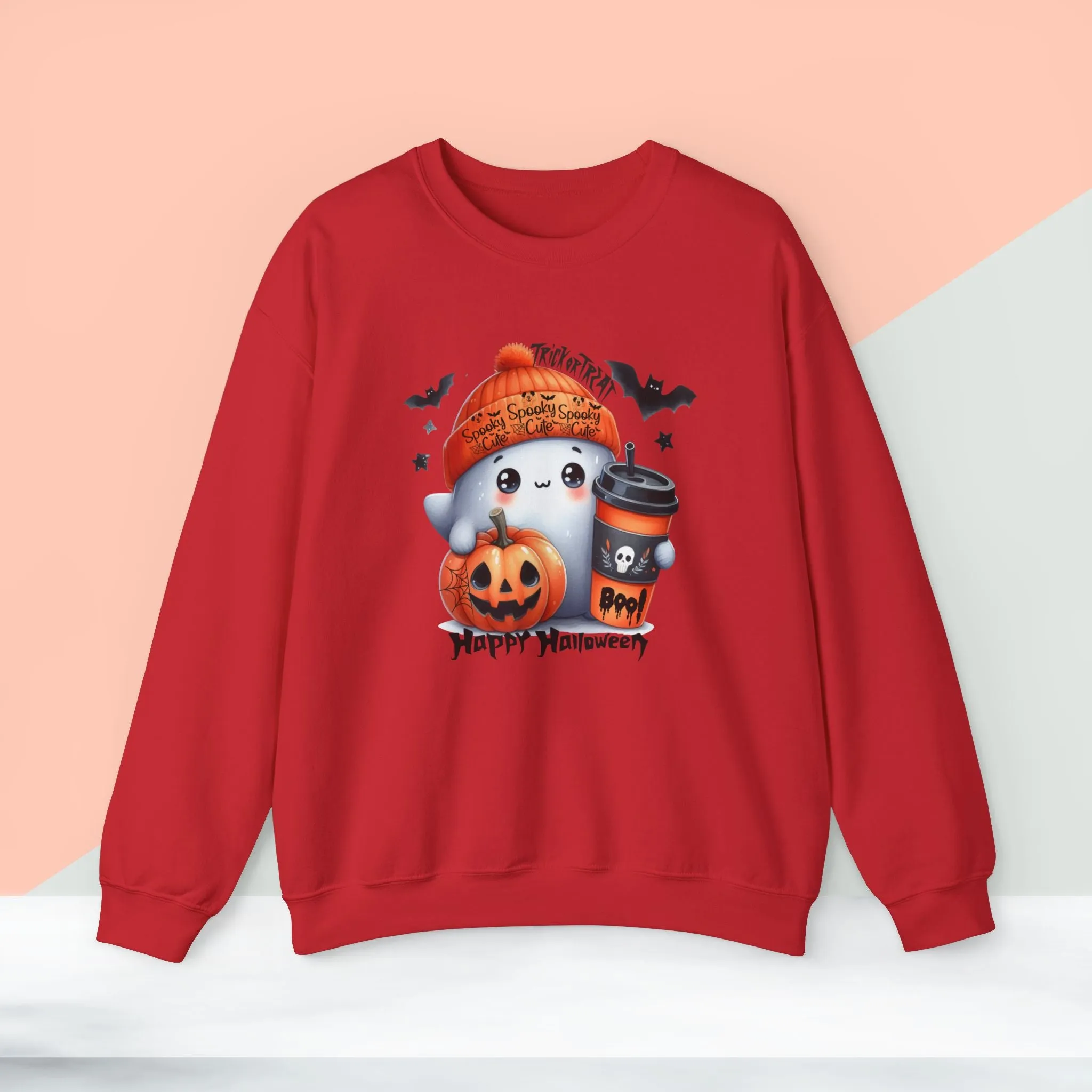 Spooky Cute Halloween Sweatshirt, Happy Halloween Sweatshirt - Unisex Heavy Blend Crewneck, Halloween Sweatshirt, Cute Spooky Ghost sweatshirt.