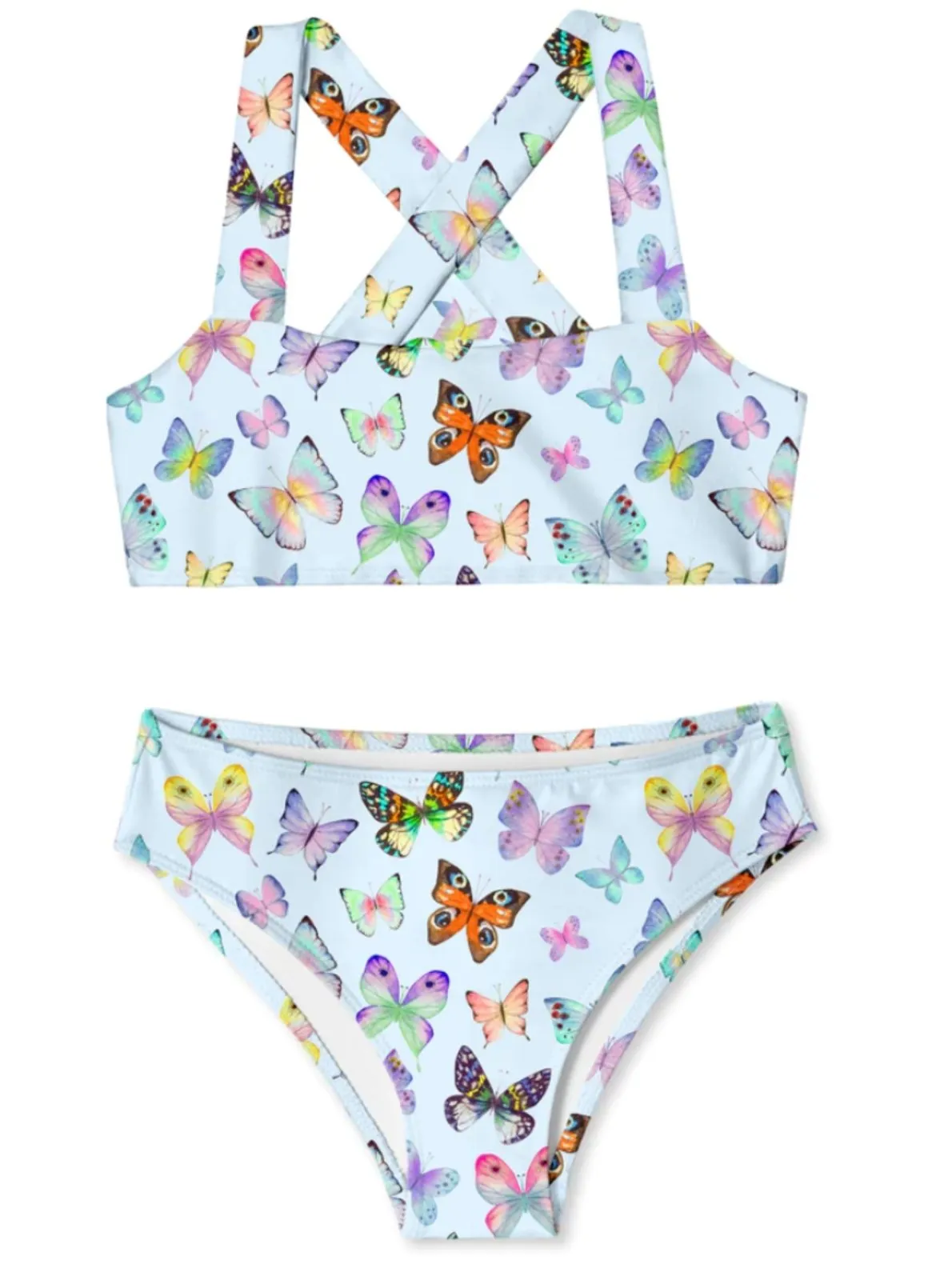 Stella Cove Girls MORE Butterflies Bandeau Bikini Swimsuit