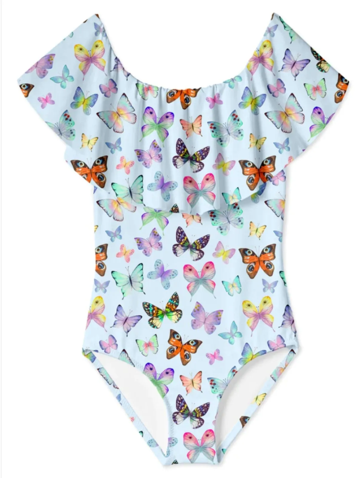 Stella Cove Girls MORE Butterflies Draped One Piece Swimsuit