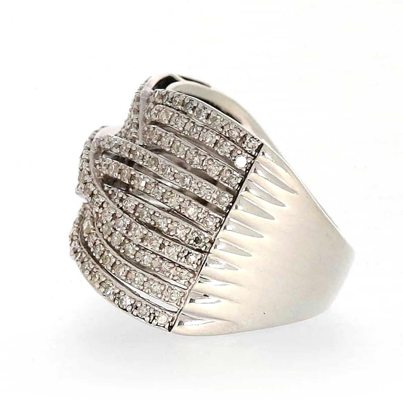 Sterling Silver Round Brilliant Cut with 1 Carat tw of Diamonds Dress Ring