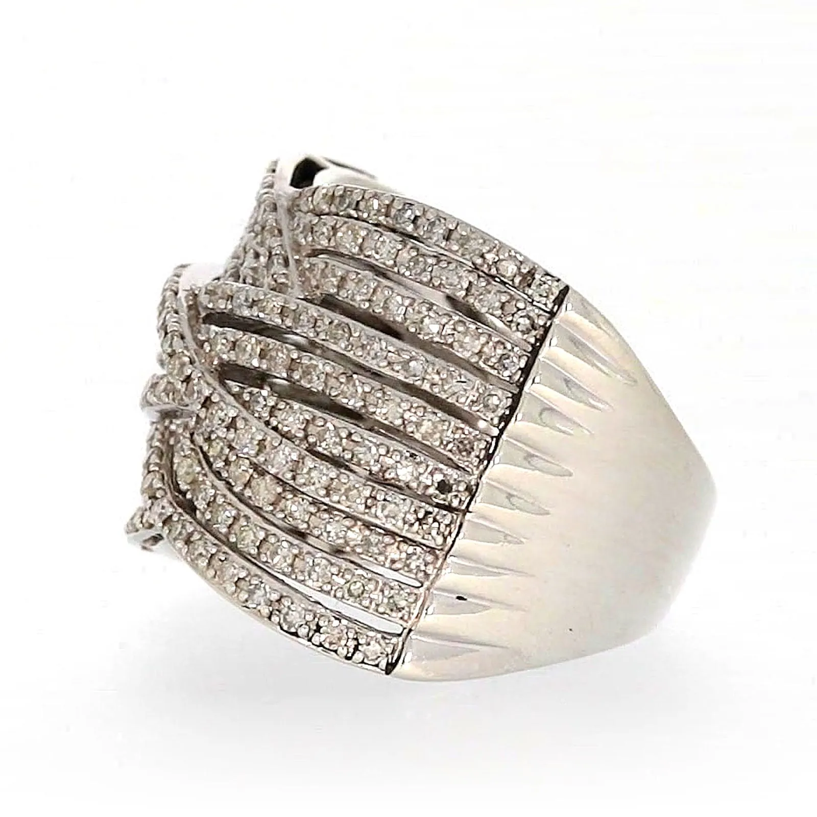 Sterling Silver Round Brilliant Cut with 1 Carat tw of Diamonds Dress Ring