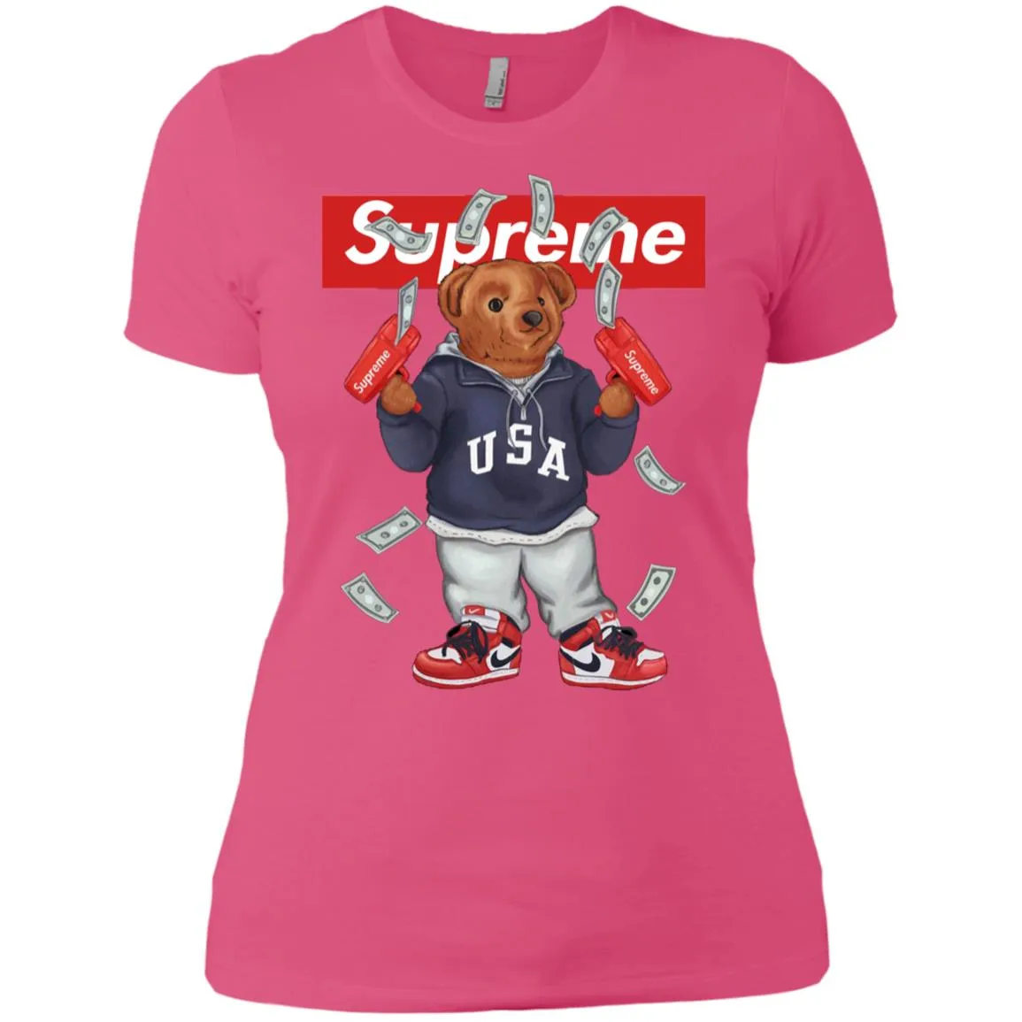 Supreme Bear Hot Trending T-shirt Women Cotton T-Shirt