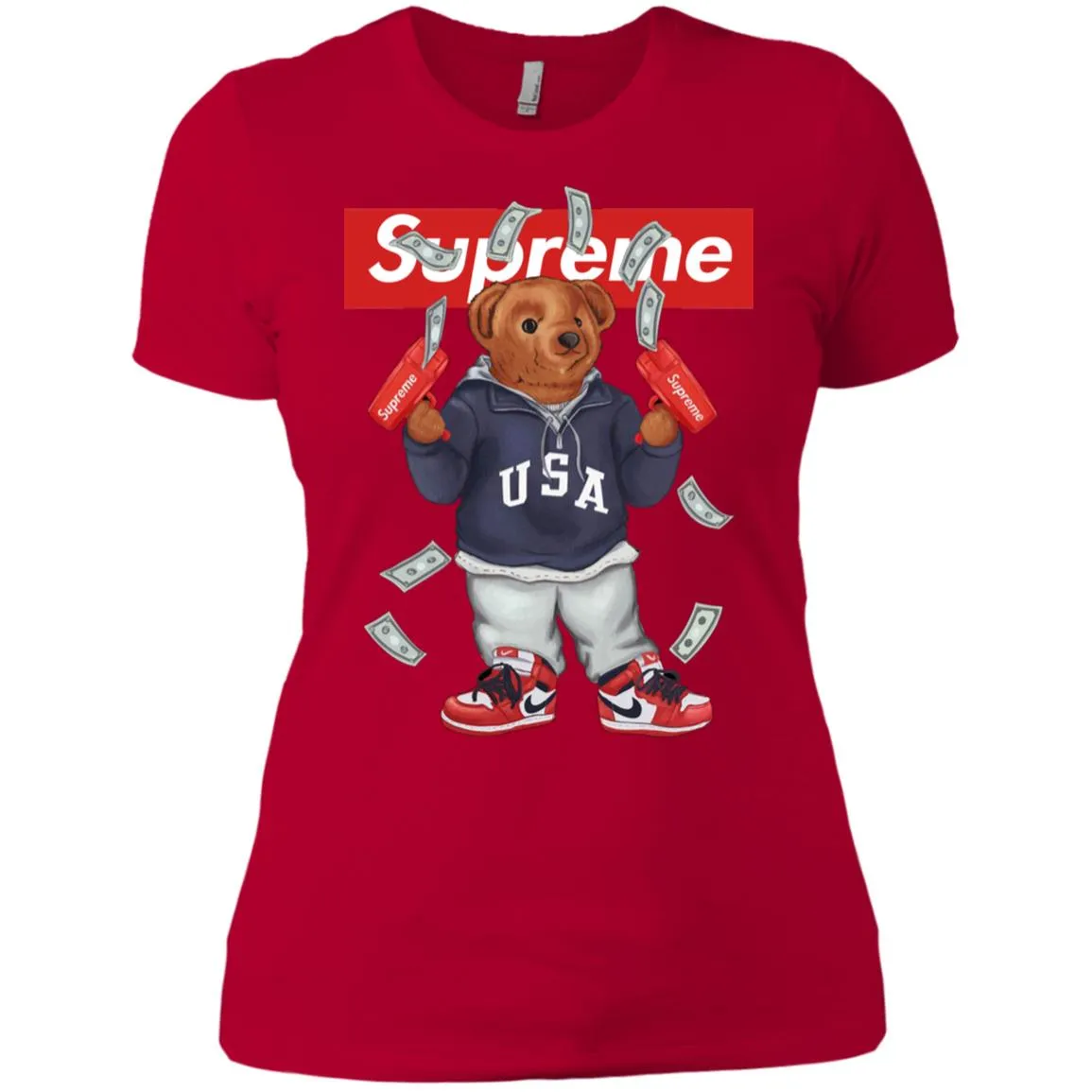 Supreme Bear Hot Trending T-shirt Women Cotton T-Shirt