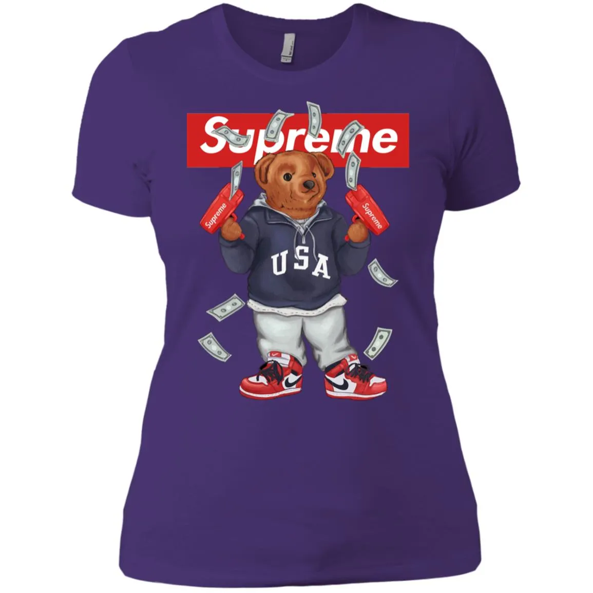 Supreme Bear Hot Trending T-shirt Women Cotton T-Shirt