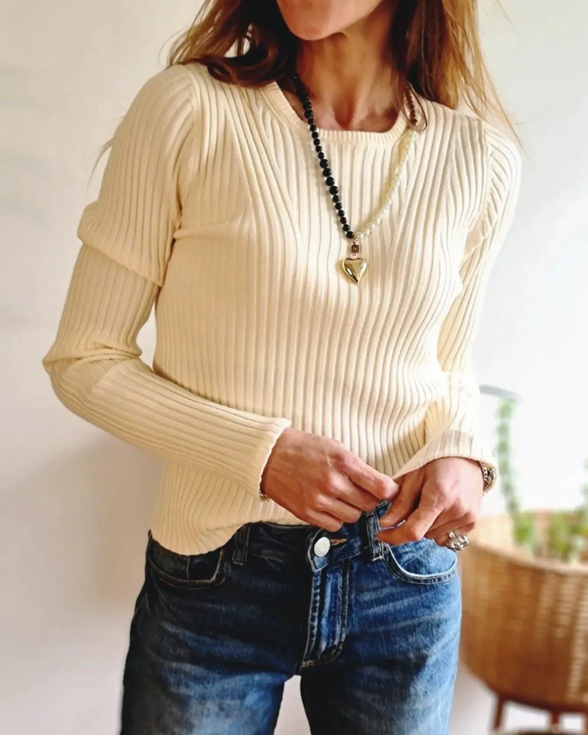 Sweater Teresita Crema.