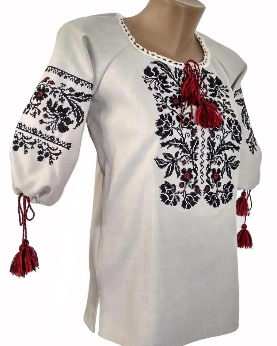 Ukrainian embroidered linen shirt