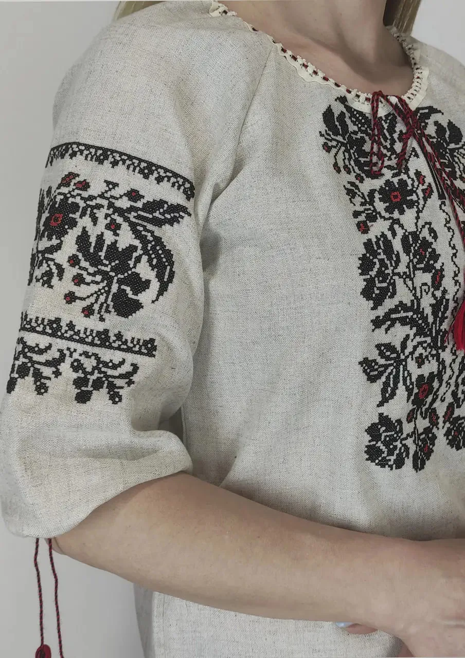 Ukrainian embroidered linen shirt