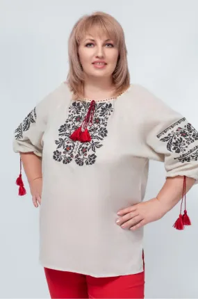 Ukrainian embroidered linen shirt