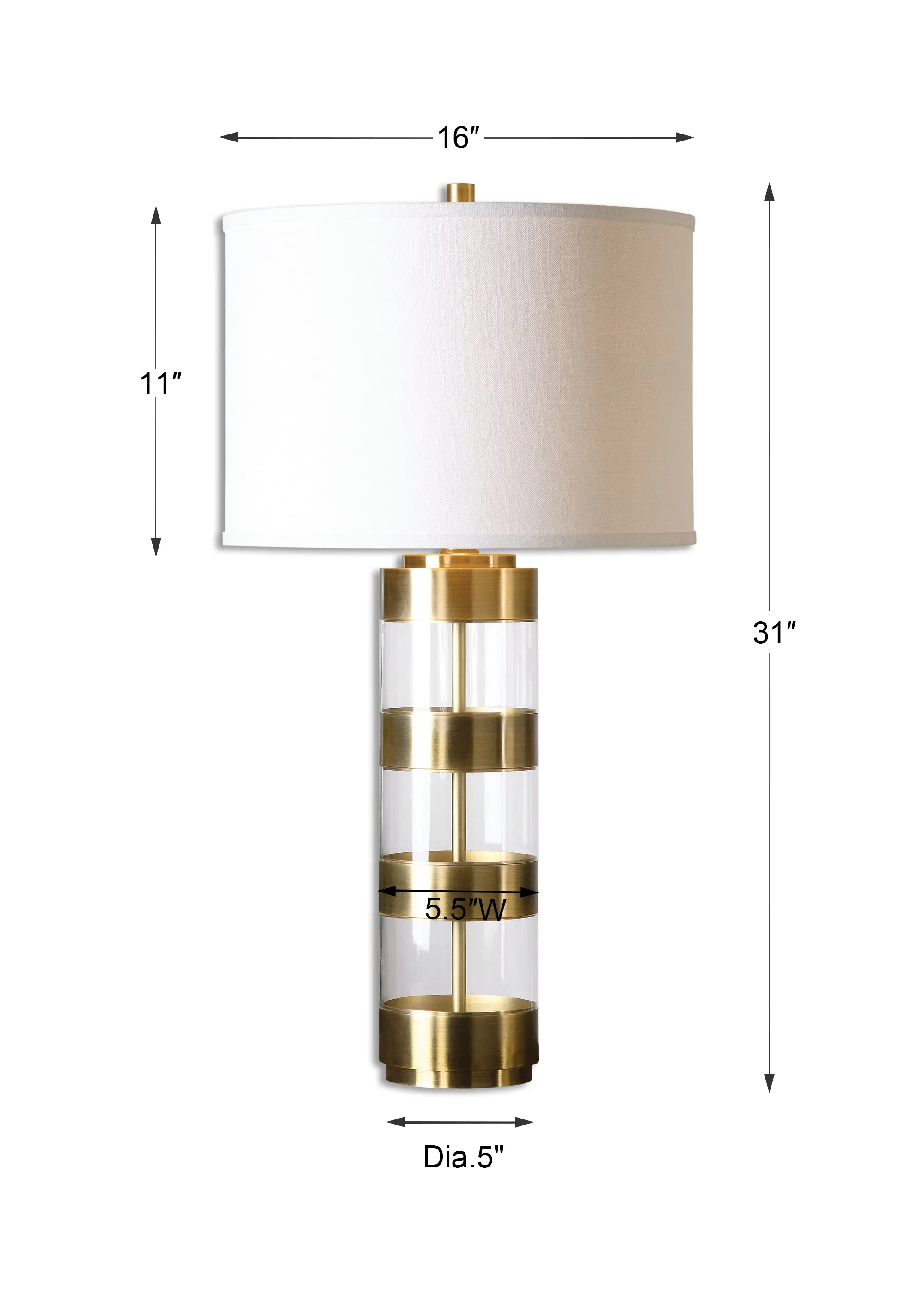 Uttermost Angora Brushed Brass Table Lamp