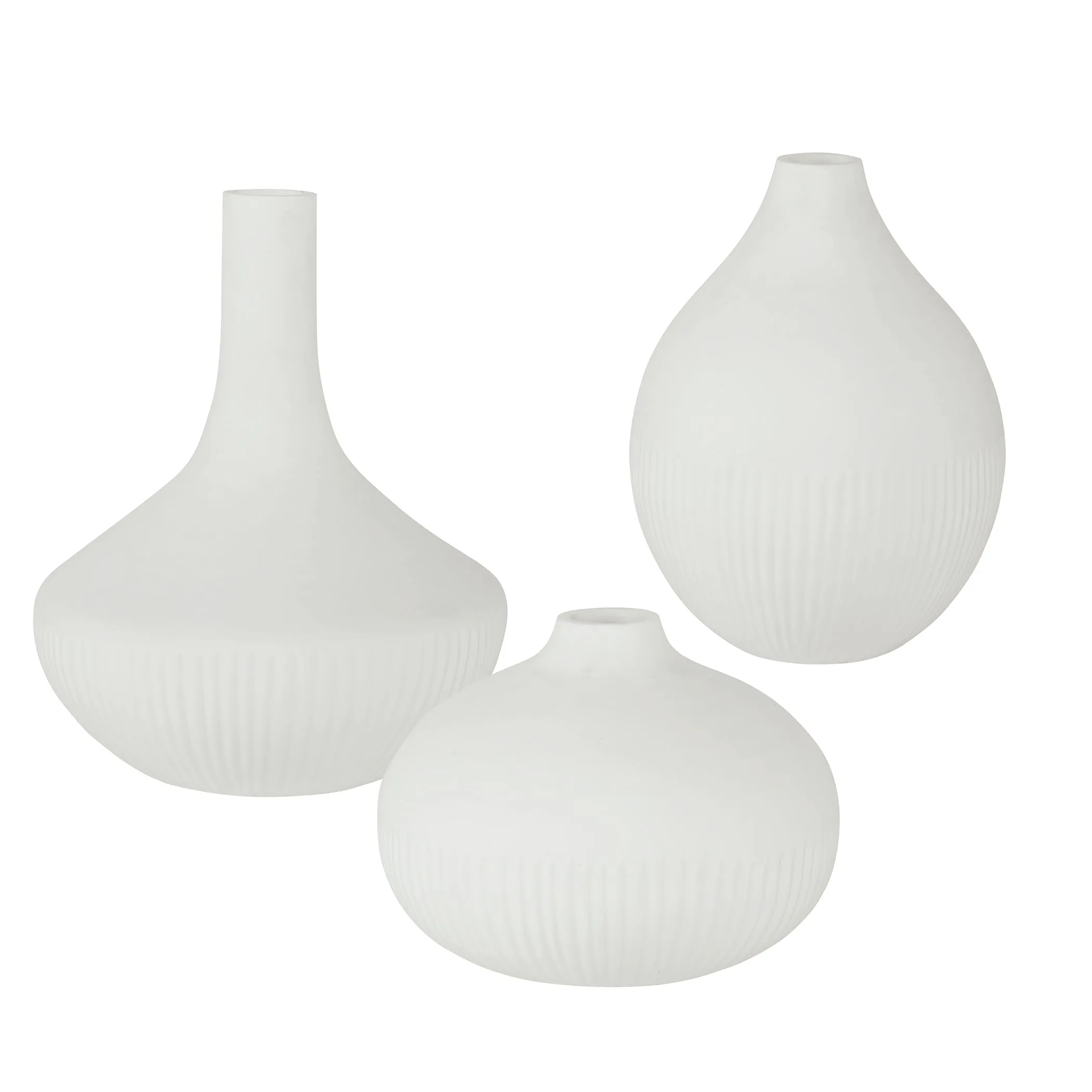 Uttermost Apothecary Satin White Vases, Set/3