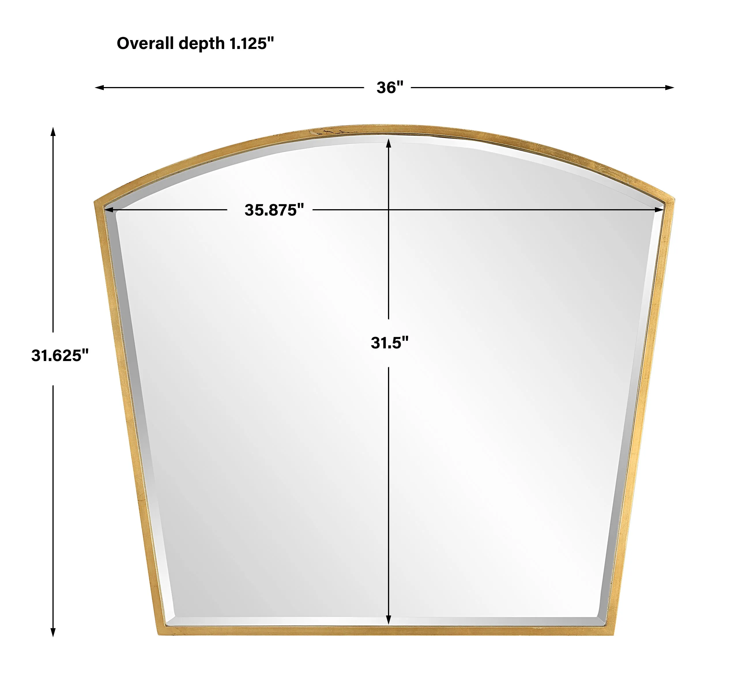 Uttermost Boundary Gold Arch Mirror