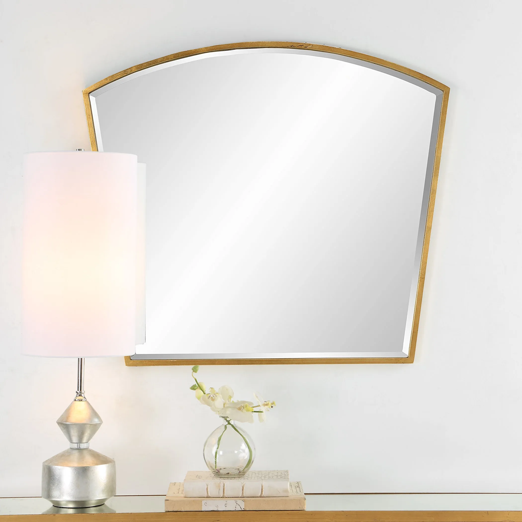 Uttermost Boundary Gold Arch Mirror