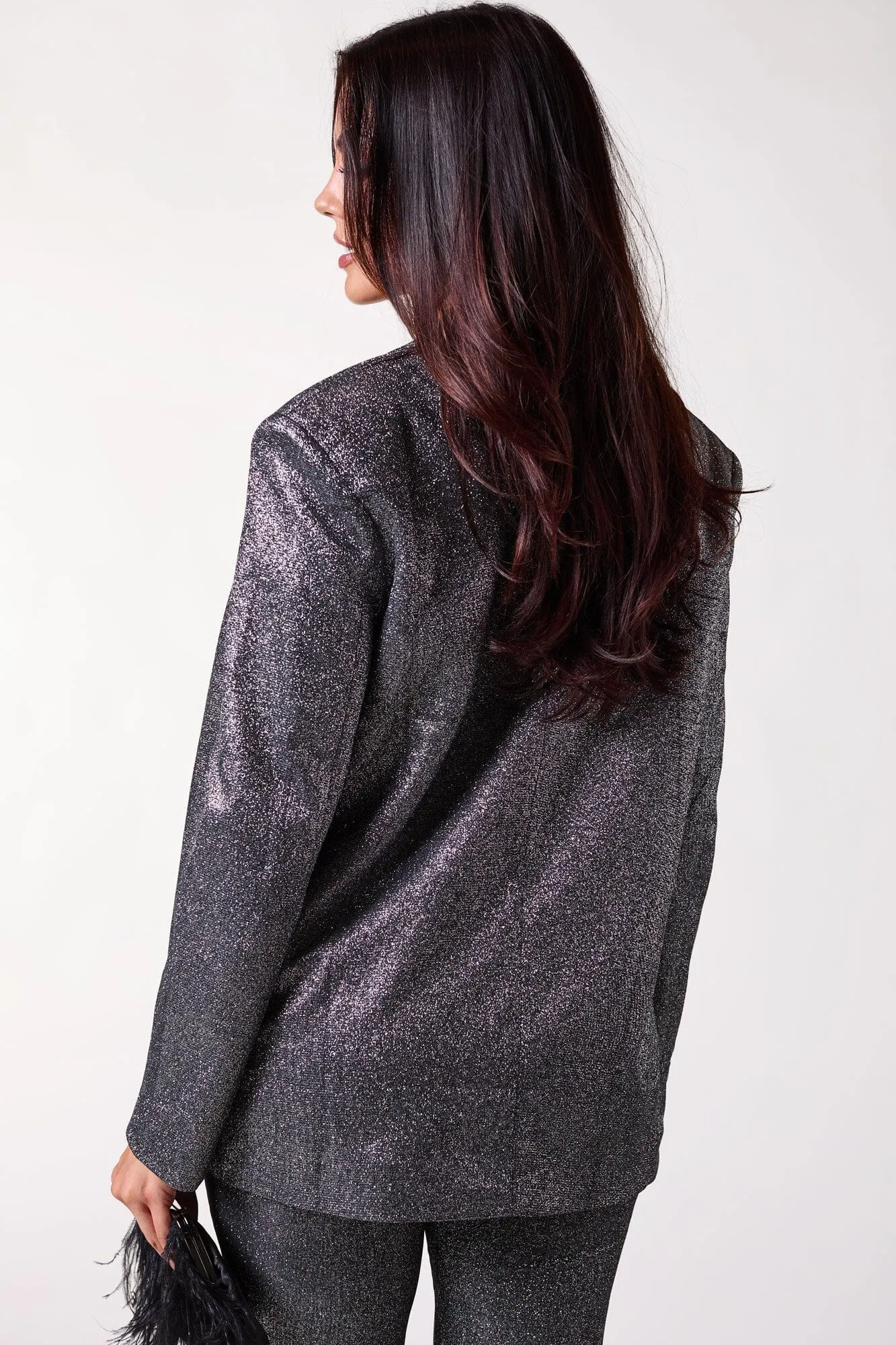 Valentina Charcoal Sparkle Blazer