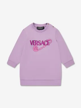 Versace Baby Girls Safety Pin Sweater Dress in Lilac