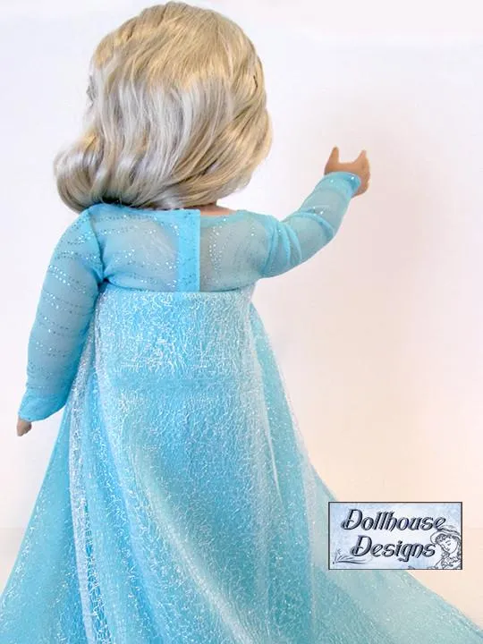 Winter Snow Queen Gown 18" Doll Clothes Pattern