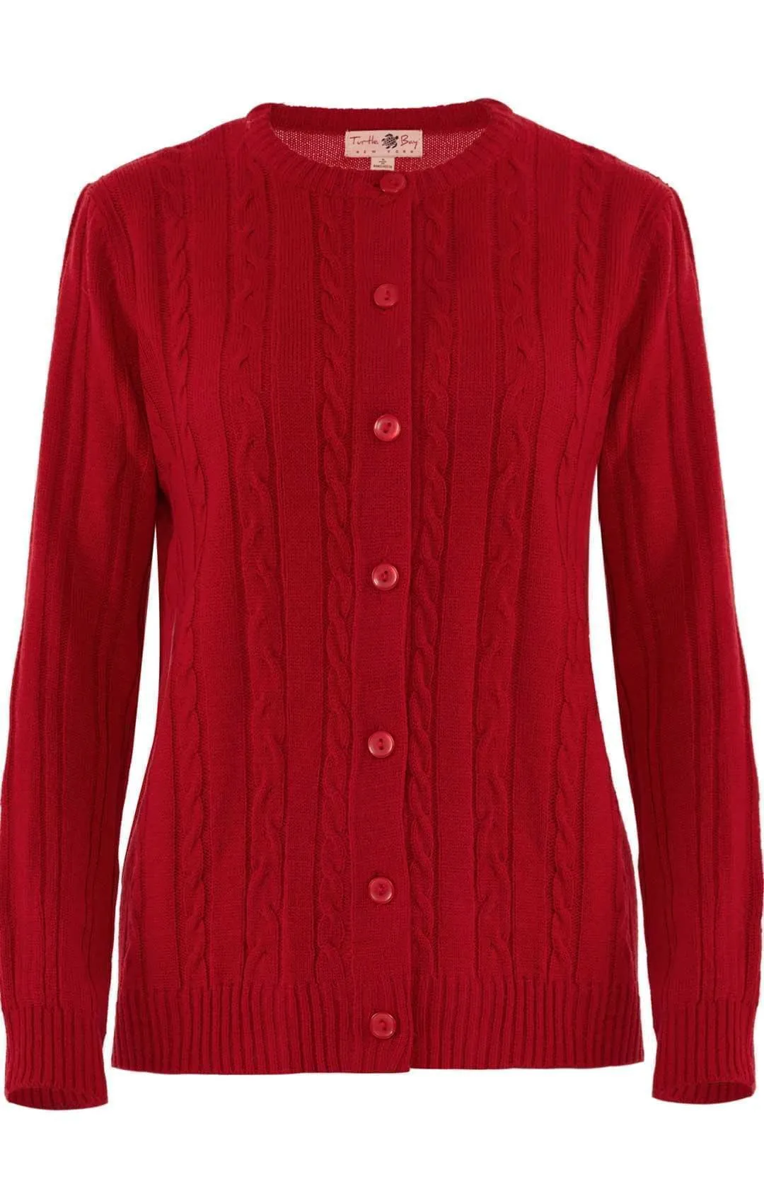 Women's Button Front Cable Cardigan – Button Up Sweater in Soft, Lightweight Acrylic