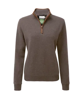 Women's Lambswool Aerobloc Quarter Zip - Mole