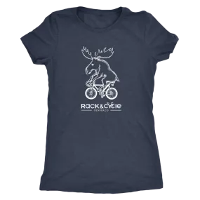 Women's Moose T-Shirt (white ink)