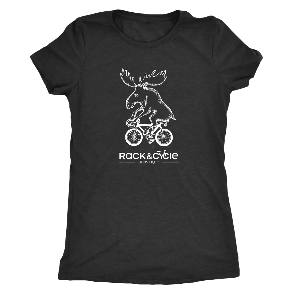 Women's Moose T-Shirt (white ink)