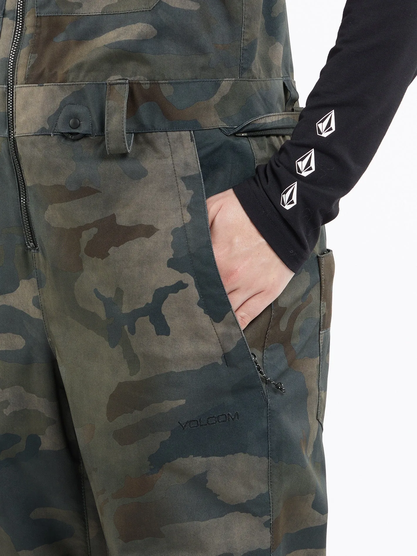 Womens Swift Bib Overalls - Cloudwash Camo