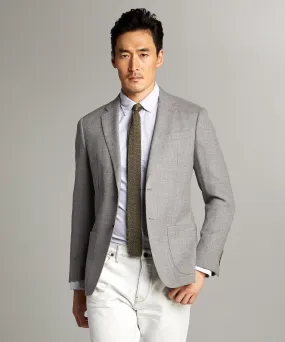 Wool/Linen Basketweave Sutton Sport Coat in Grey