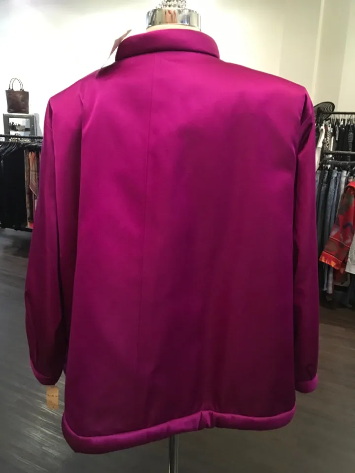 Yves Saint Laurent Size 38 Hot Pink Silk Satin Jacket Vintage - 1178-12-62819