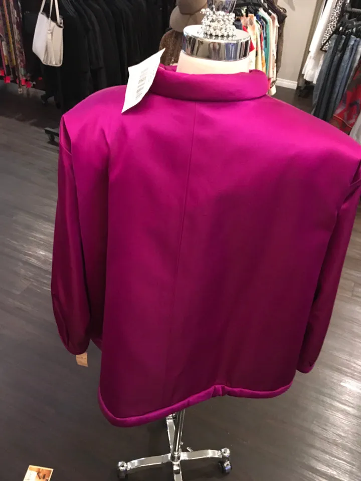 Yves Saint Laurent Size 38 Hot Pink Silk Satin Jacket Vintage - 1178-12-62819