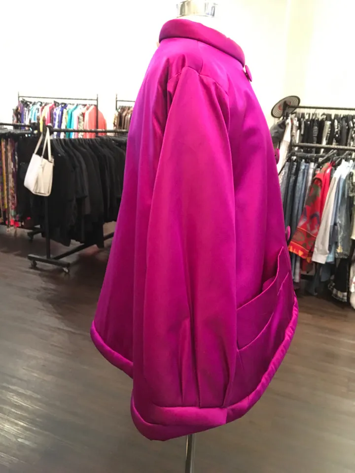 Yves Saint Laurent Size 38 Hot Pink Silk Satin Jacket Vintage - 1178-12-62819