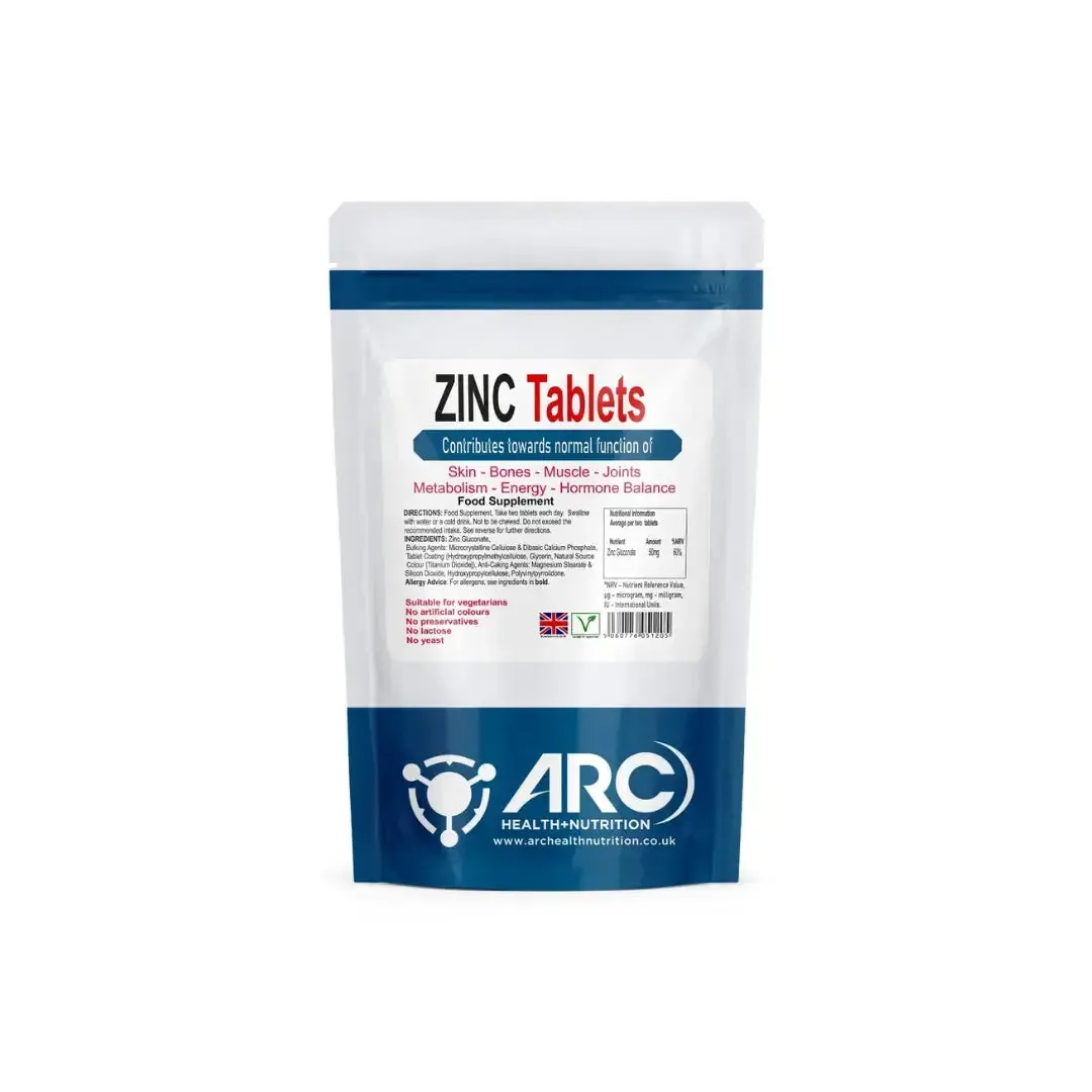 Zinc 50mg Vegan Tablets  - Immune Support and Overall Wellness